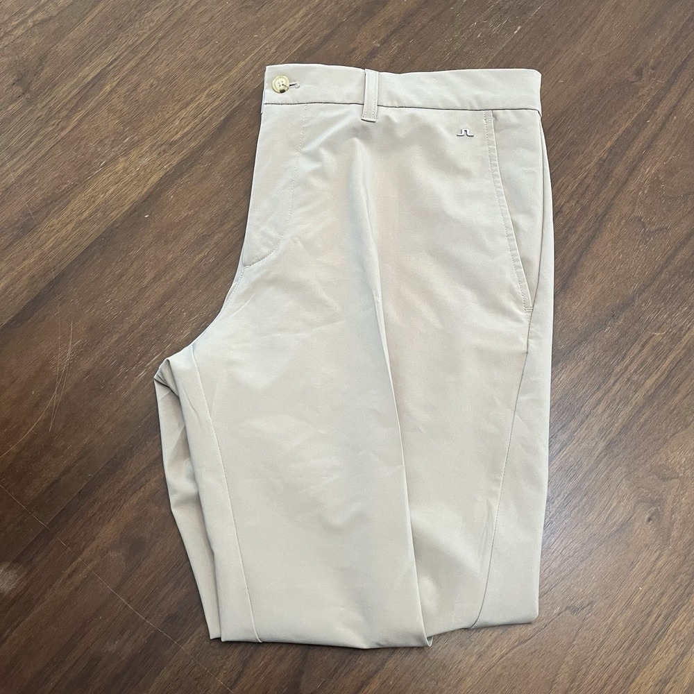 J. Lindeberg Men's 34x32 Ellott Micro High Stretch Golf Pants Beige